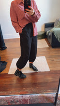 Black Microcord Harem Clasp Detail Pants