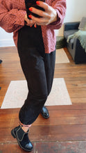Black Microcord Harem Clasp Detail Pants
