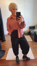 Black Microcord Harem Clasp Detail Pants
