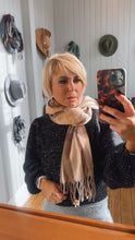 Camel Check Knit Scarf