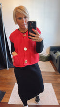 Red Gold button knit vest