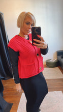 Red Gold button knit vest