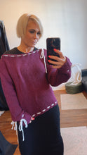 Wine String Detail Knit Jumper