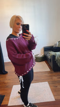 Wine String Detail Knit Jumper
