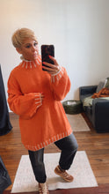 Orange Border Oversized Wool Blend Jumper
