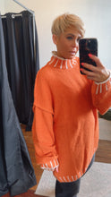 Orange Border Oversized Wool Blend Jumper