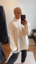 Beige Border Oversized Wool Blend Jumper