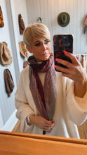 Bordeaux & Grey Ombre Crinkle Scarf