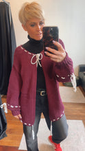 Load image into Gallery viewer, Wine String Detail Cardi