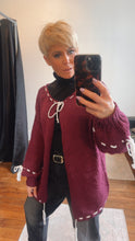 Load image into Gallery viewer, Wine String Detail Cardi