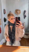 Grey & Black Geo Knit Scarf