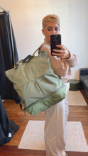 Khaki Large Nylon Back Pack With Carry Handle