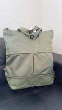 Khaki Large Nylon Back Pack With Carry Handle