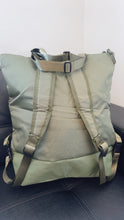 Khaki Large Nylon Back Pack With Carry Handle