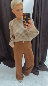 Refuge choc wide leg trousers