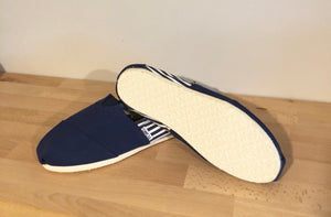 Toms canvas flats navy stripe