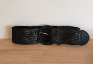 Stretch weave belt black