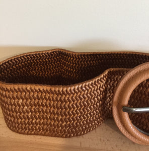 Stretch weave belt tan