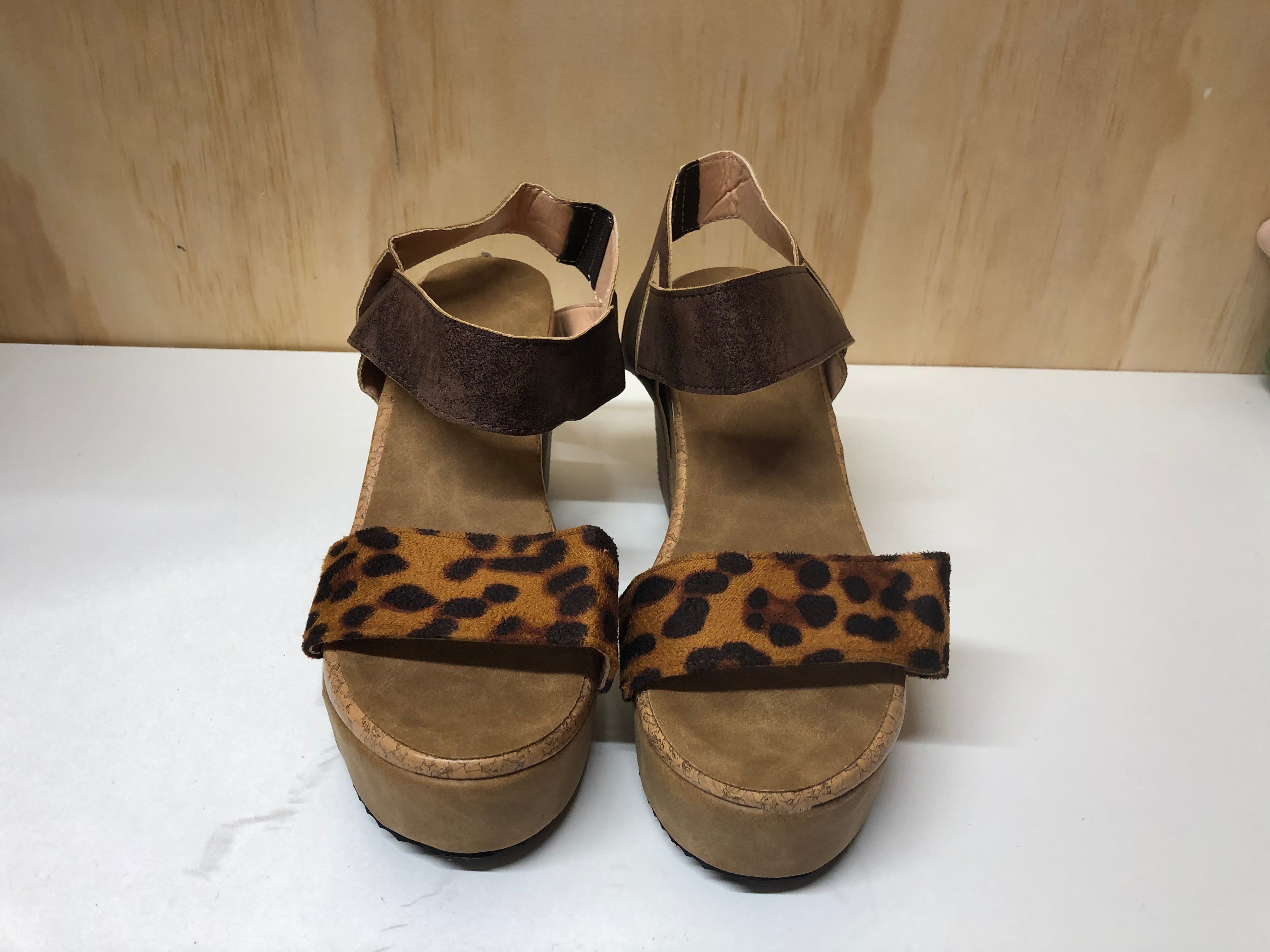 Summer leopard wedge heels