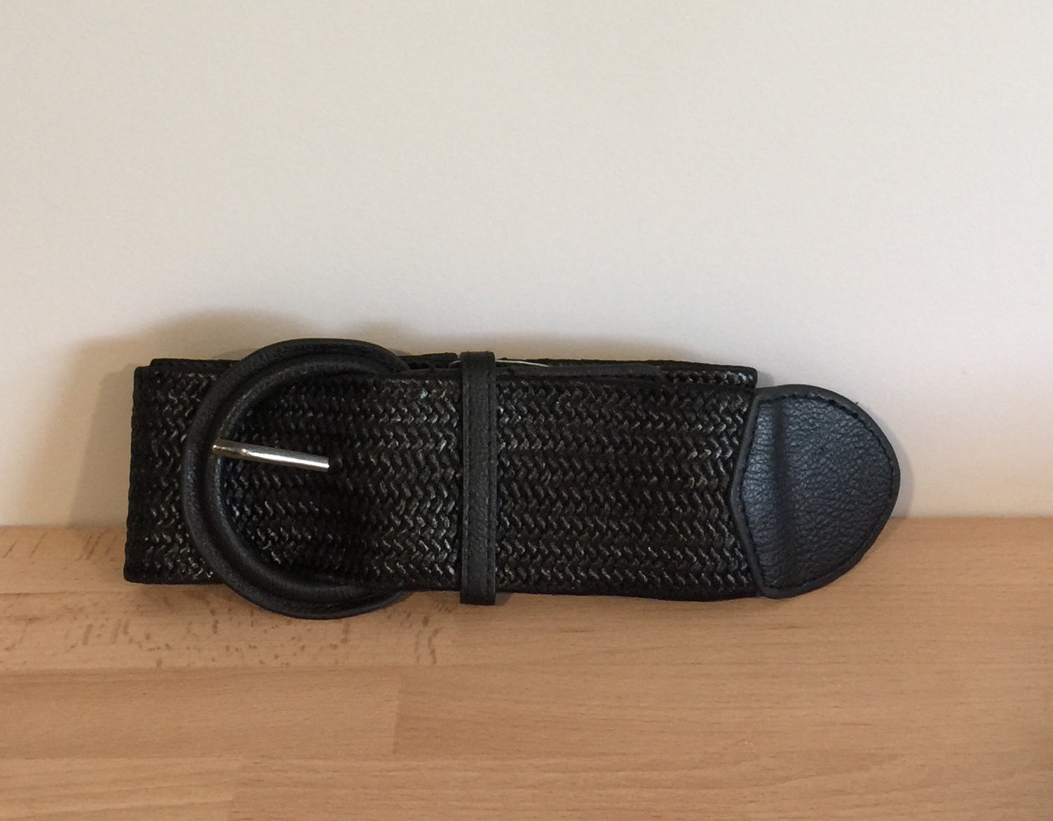 Stretch weave belt black