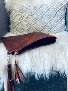 Tassel decor clutch bag