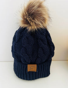 Pom pom beanie- navy