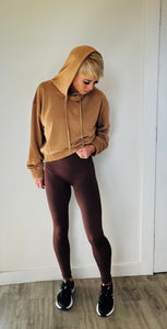 Choc brown knit yoga leggings