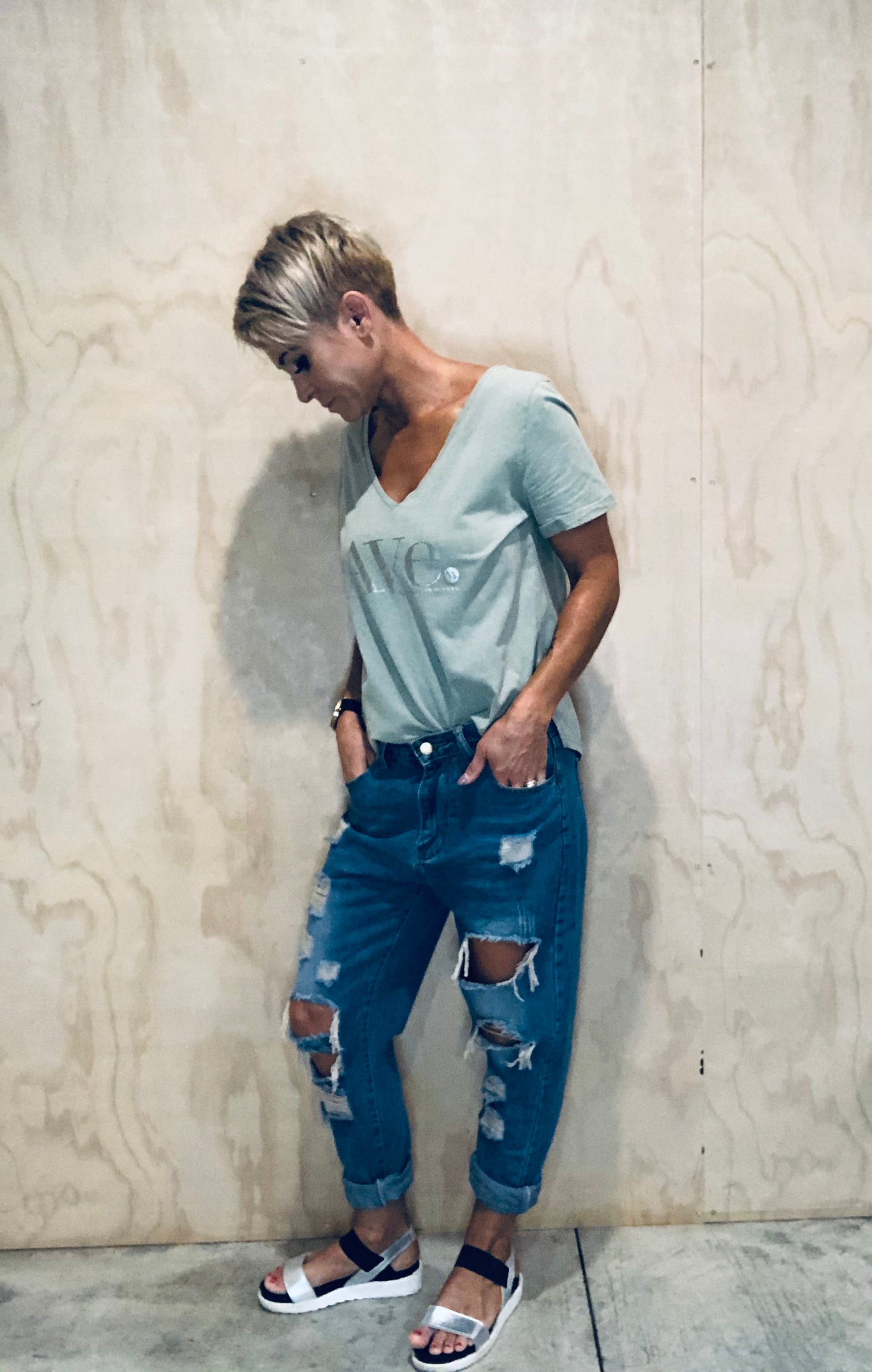 Tassel rip MOM/BF jeans