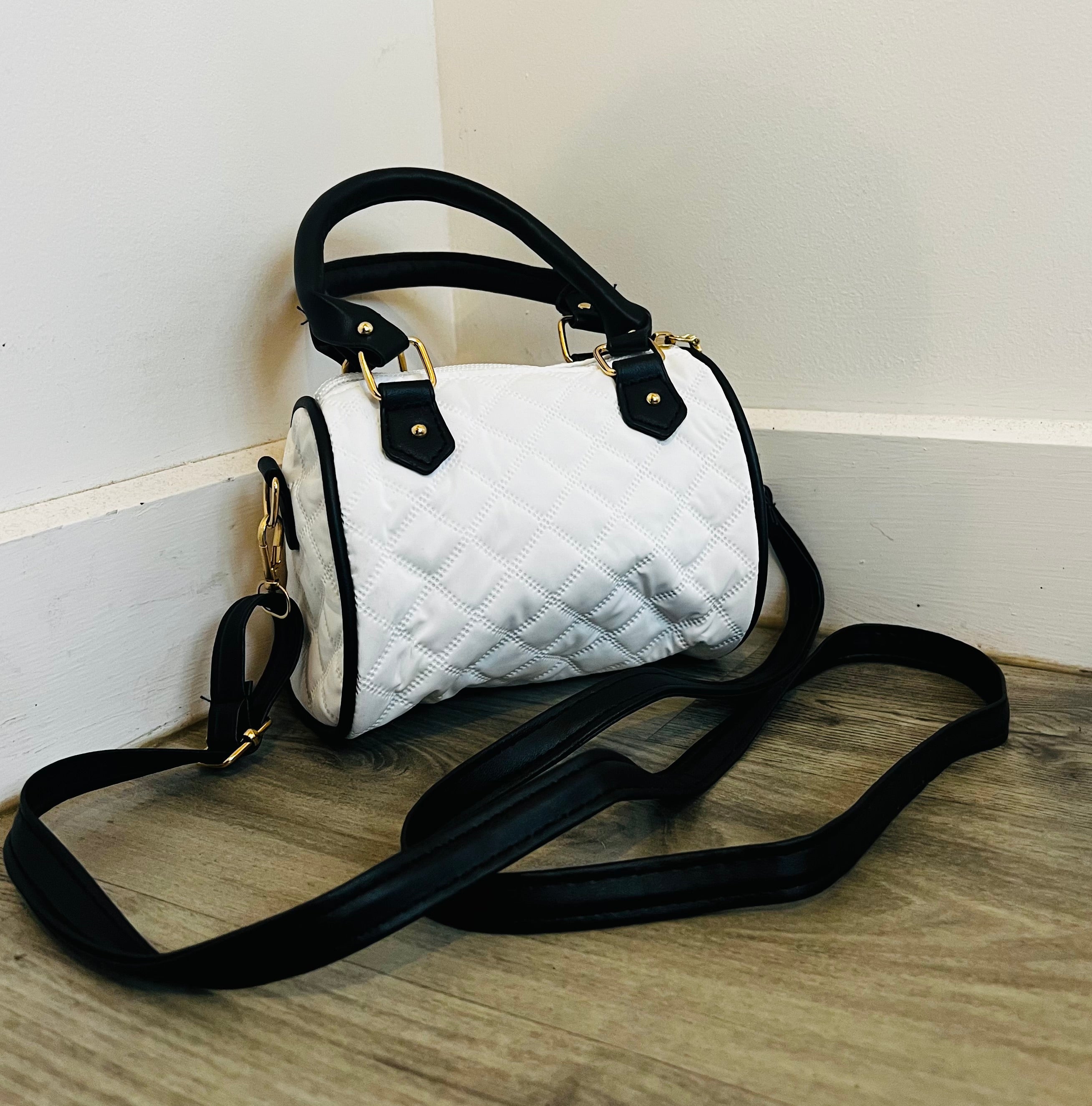 Mini quilted Boston bag