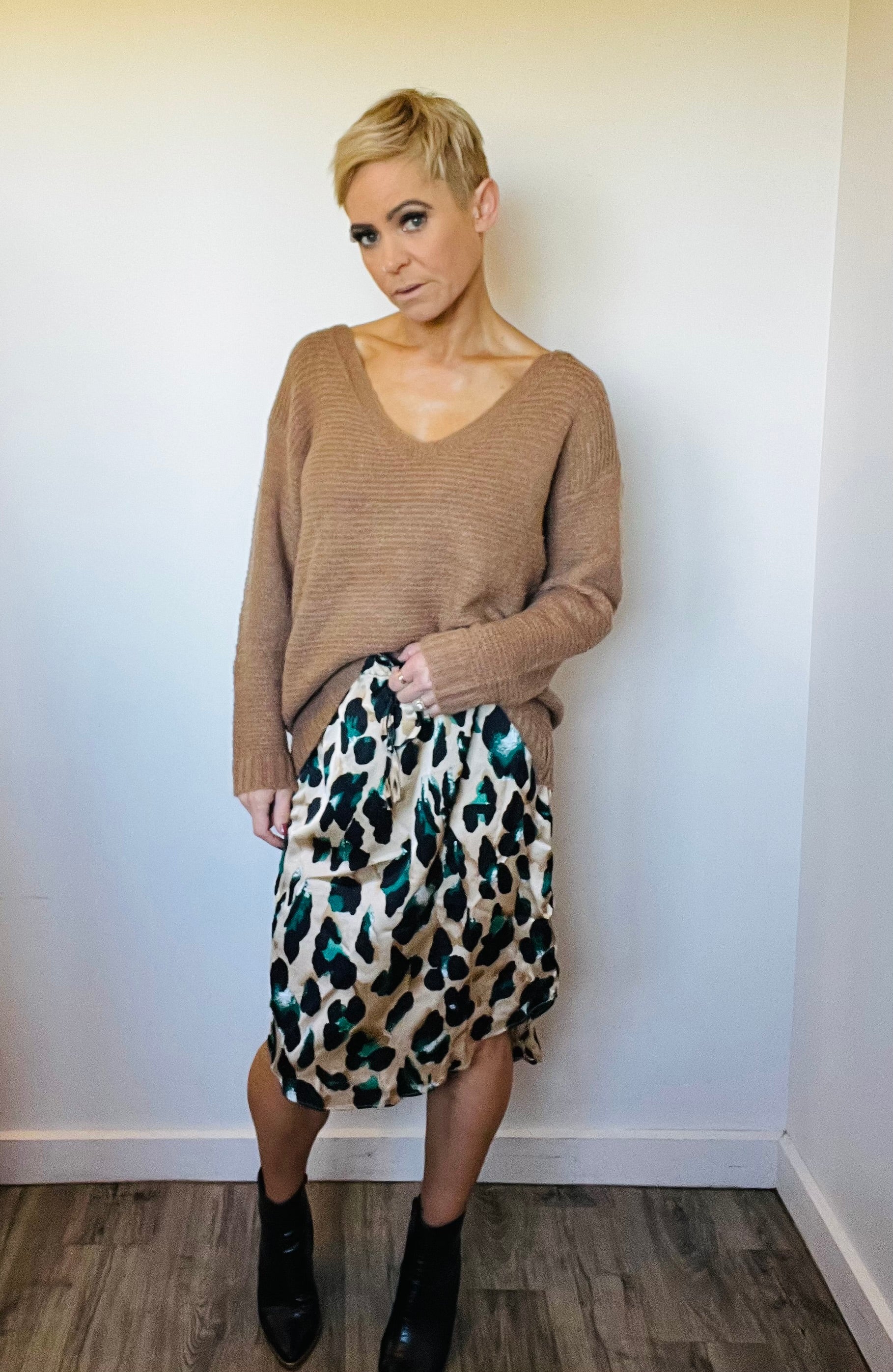 Hi low leopard on sale skirt