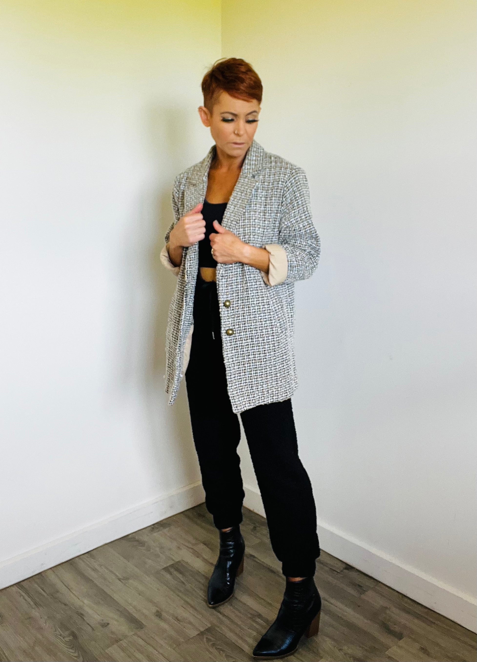 Refuge oversized check blazer