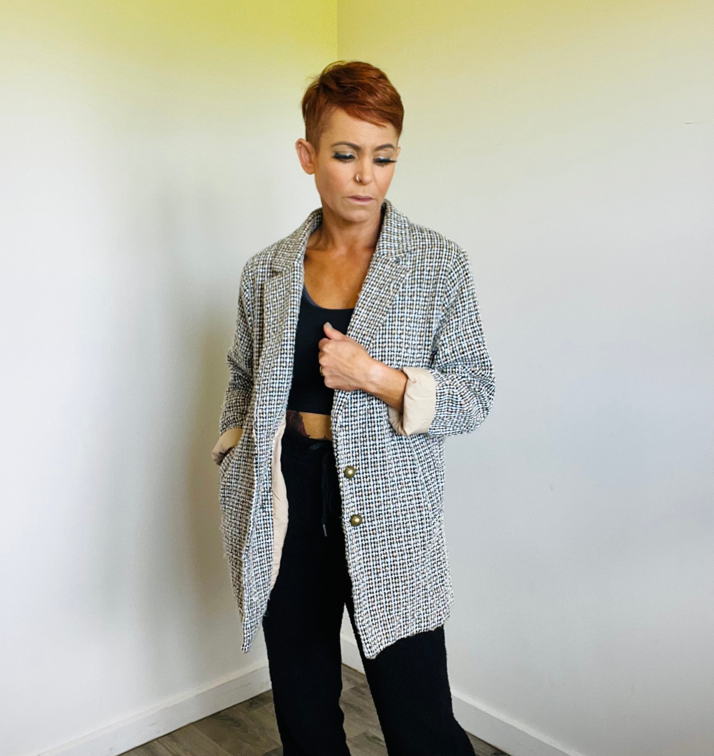 Refuge oversized check blazer